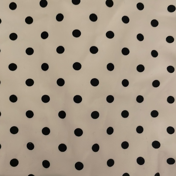 Black and white polkadot Long leg, one piece bathing suit - Picture 3 of 3